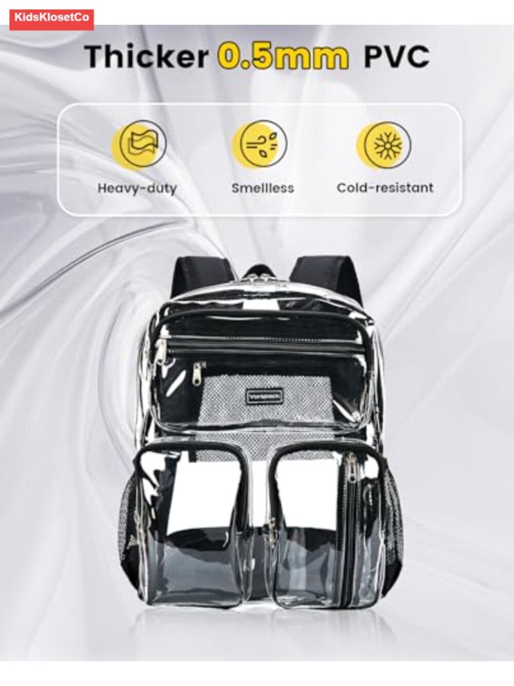 Clear Backpack for School, Large Transparent Bookbag for Girls Boys, Heavy Duty - Picture 5 of 5